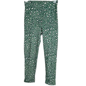 Bitti Kai Rand Herbal Garden Green Leopard Print Pants Size M